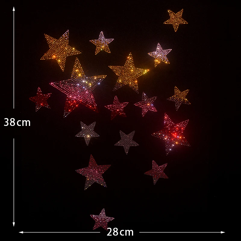 New Colorful Fantasy Starry Sky Five pointed Star Water Diamond Patch Fashion Clothing Accessories