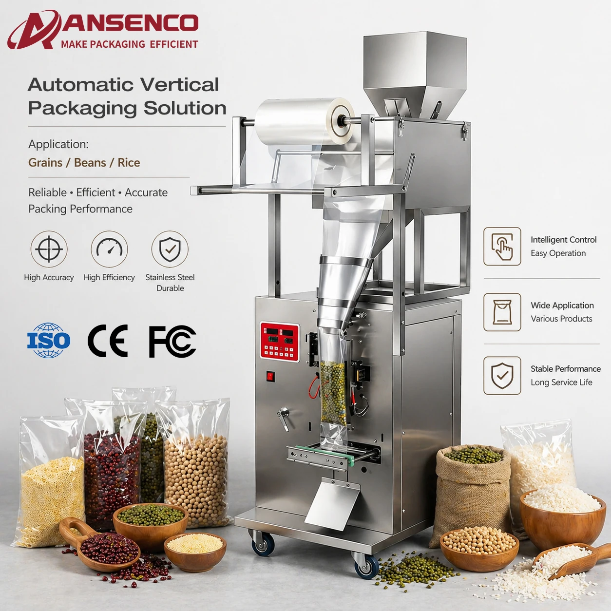 Automatic Motor PLC Powder Sealing Weighing Vertical Small Pouch Sachet Nut Toy Coffee Tea Plastic Bag Filling Packaging Machine