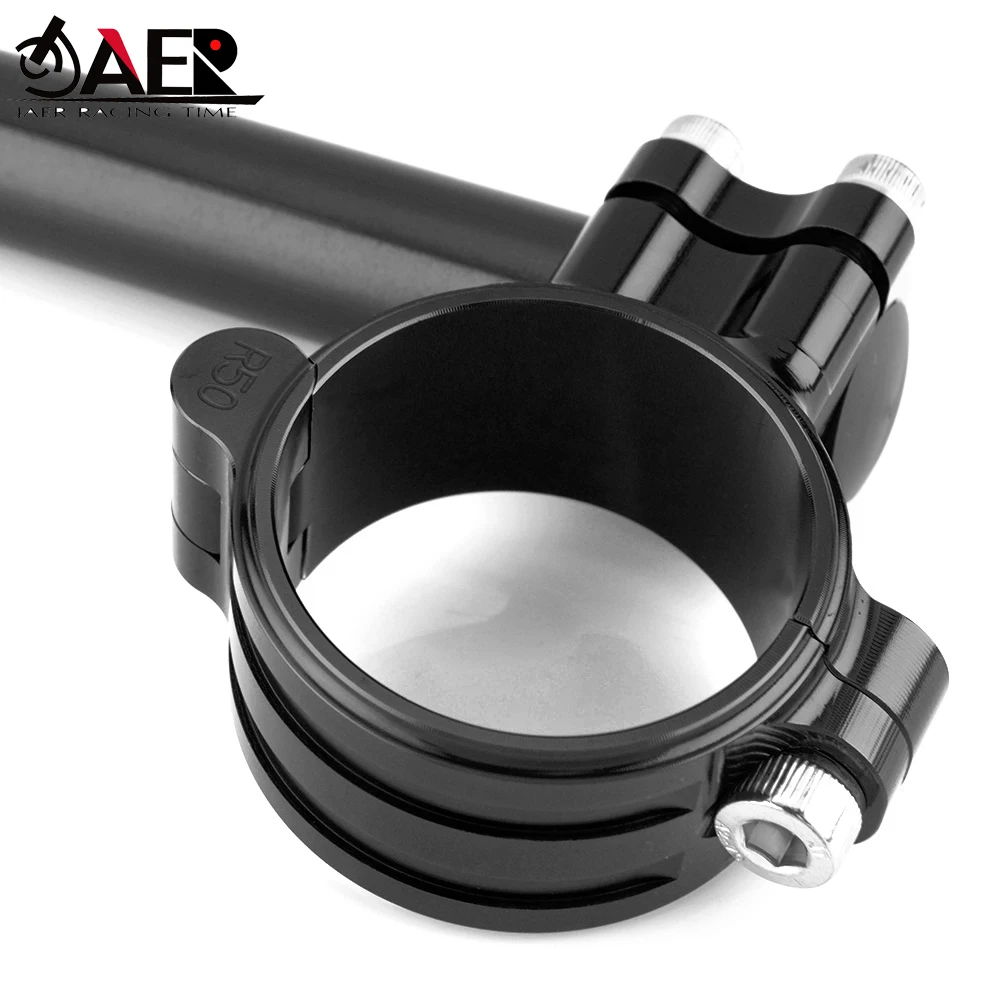 Motorcycle Handlebar CNC 33 35 37 41 43 45 47 48 50 51 53 54 55 mm Clip On Ons Fork Handlebars Adjustable Clamp Cafe Racer