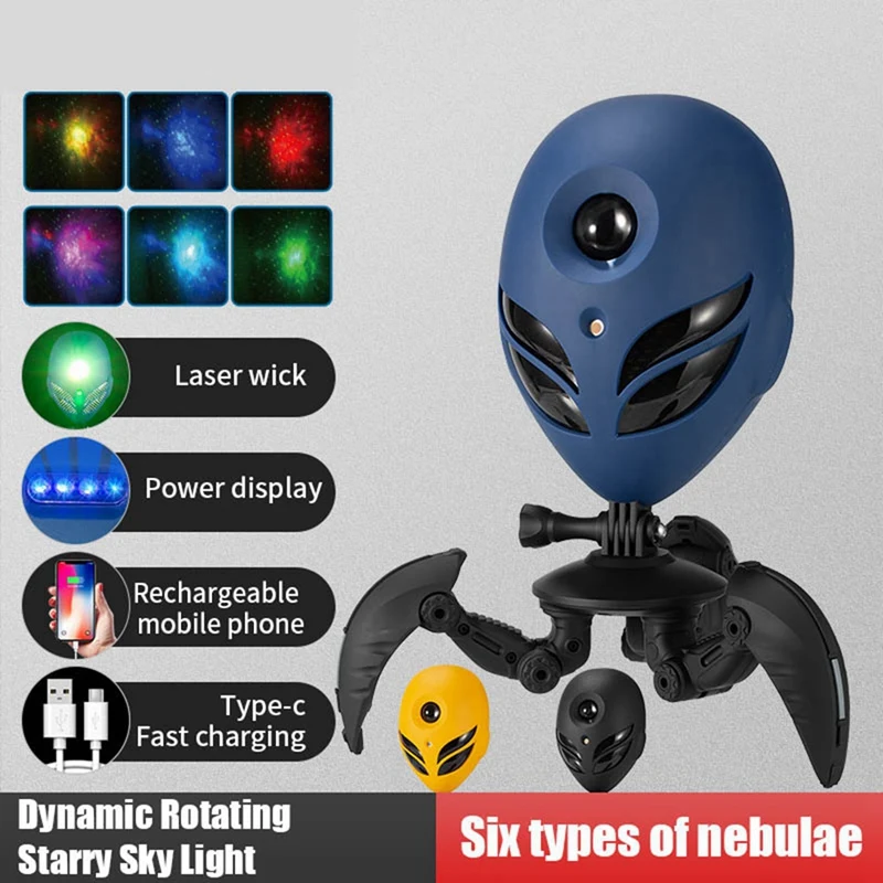 LED Star Projection Lamp Projector Interactive Atmosphere Night Light Space Man Bedroom Desktop Decor Child Gift