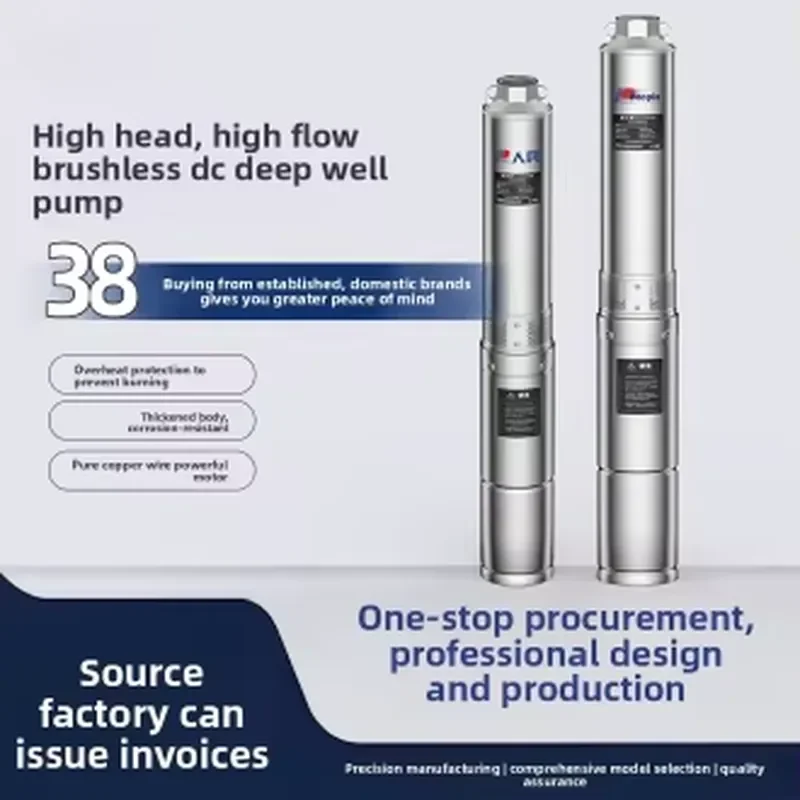 Stainless Steel Submersible Well Pump High Flow Deep Water Irrigation System 20 GPM Electric Motor for Household Garden Use