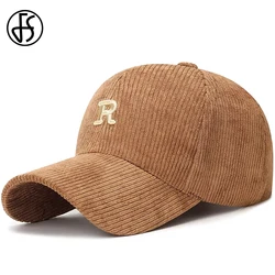 FS Brand Brown Corduroy Baseball Cap For Men Fashion Letter Women Designer Hat Summer Streetwear Hip Hop Cap Casquette Homme