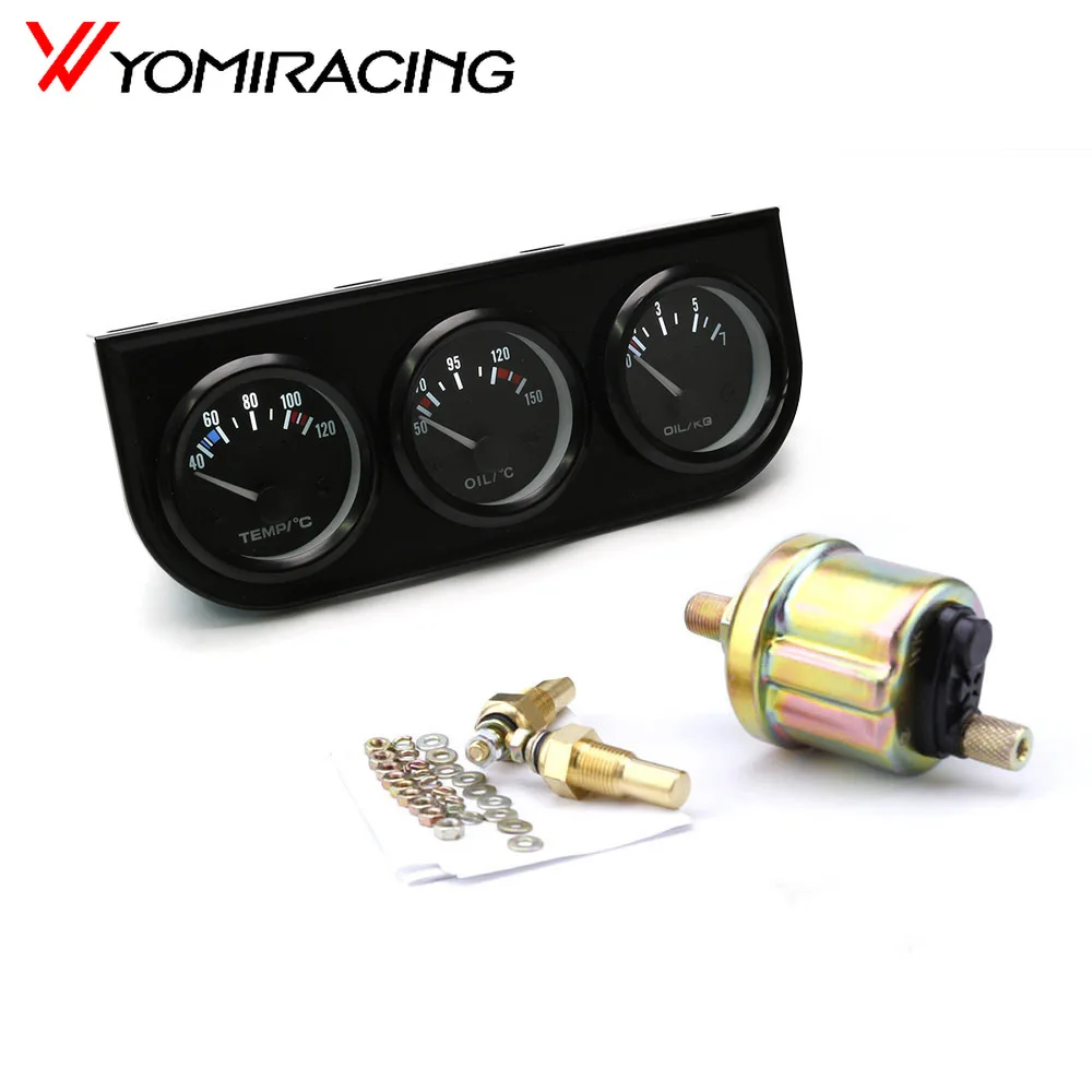 

YOMI 52MM 3'' 1 Oil temp meter +water temp gauge +Oil Pressure Gauge Kit car meter Car Gauge Triple tachometer YC101268