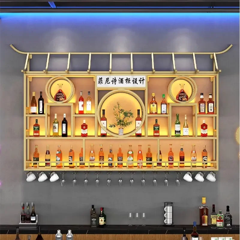 Kitchen Hanging Wine Holder Modern Minimalist Display Wall Wine Bottle Holders Living Room Restaurant Botellero Vino Furniture