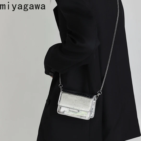 Miyagawa Super Hot Small Bag Women\'s 2023 New Versatile Unique Crossbody Fashion Korean Small Silver Mini Bag