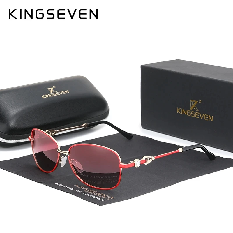 KINGSEVEN Fashion Sun Glasses For Women Polarized Gradient Sunglasses Women Luxury Design oculos Ladies Trending Shades Styles