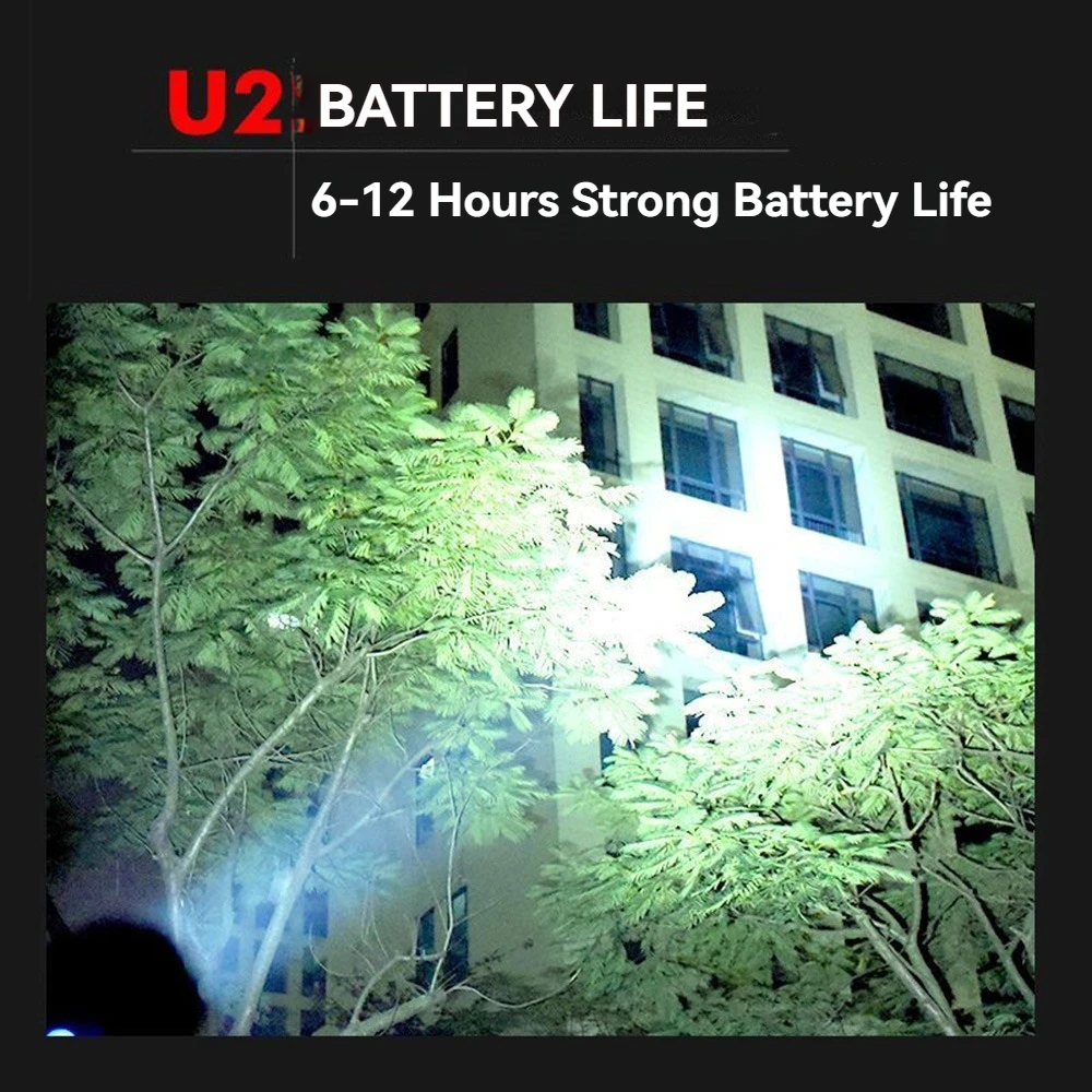 أقوى مصباح يدوي حقيقي 4-Core فانوس قابل لإعادة الشحن USB شحن تكبير الشعلة أفضل استخدام للتخييم في الهواء الطلق والطوارئ #5