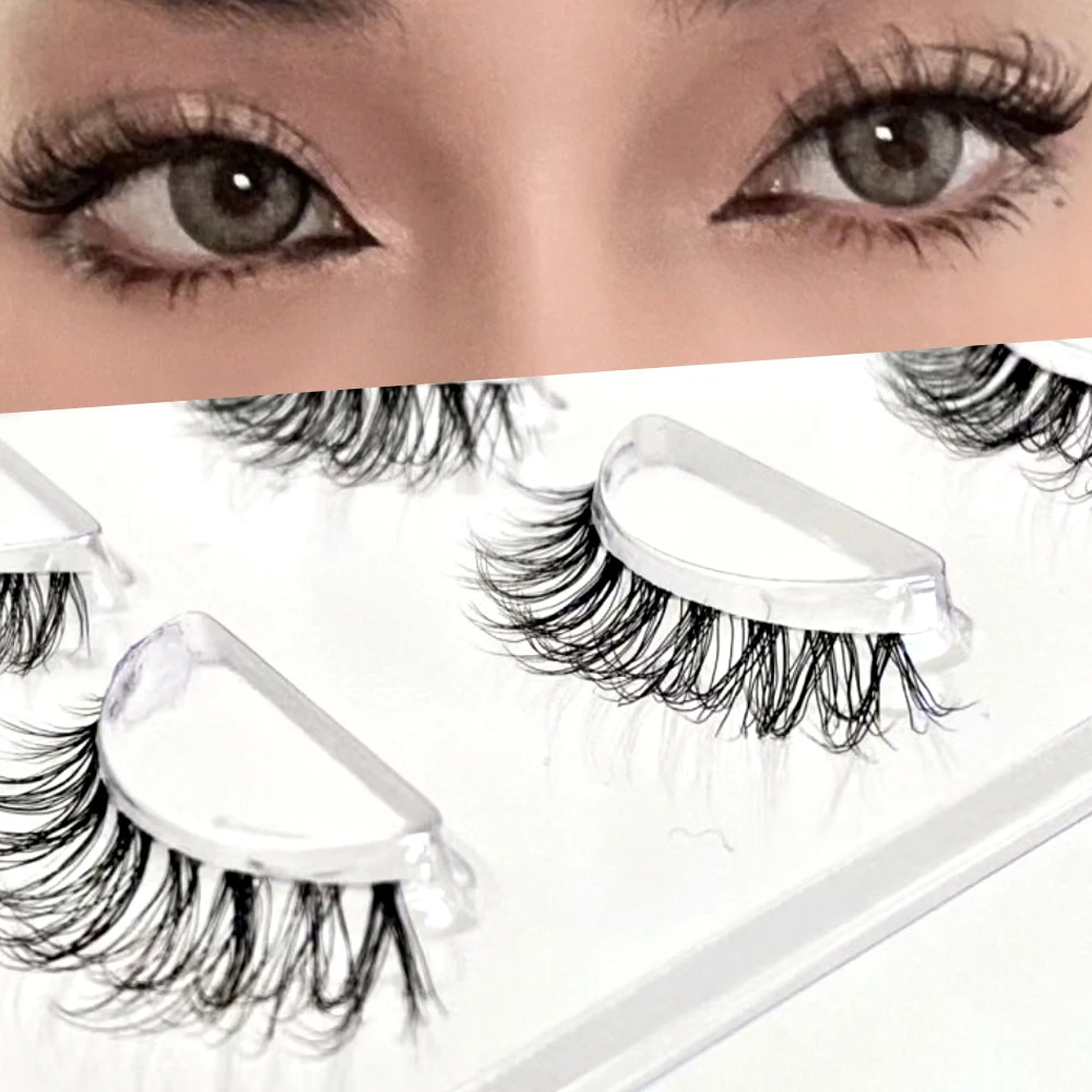 ใหม่ 3 คู่ 5d Mink Lashes 3D Mink Eyelashes ที่มองไม่เห็น Band สีดําธรรมชาติ Mink ขนตาปลอม Full Strip cilios posticos นํากลับมาใช้ใหม่