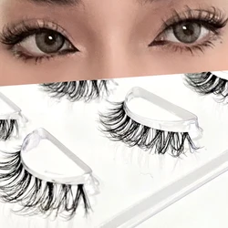 NEW 3Pairs 5d Mink Lashes 3D Mink Eyelashes Invisible Band Natural Black Mink False Eyelash Full Strip cilios posticos Reusable