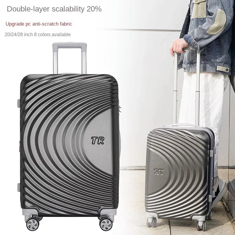 Fashion Suitcase Rolling Luggage Spinner Wheels Boarding Travel Bag Password Trolley Case Expansion Large Capacity Trunk Unisex