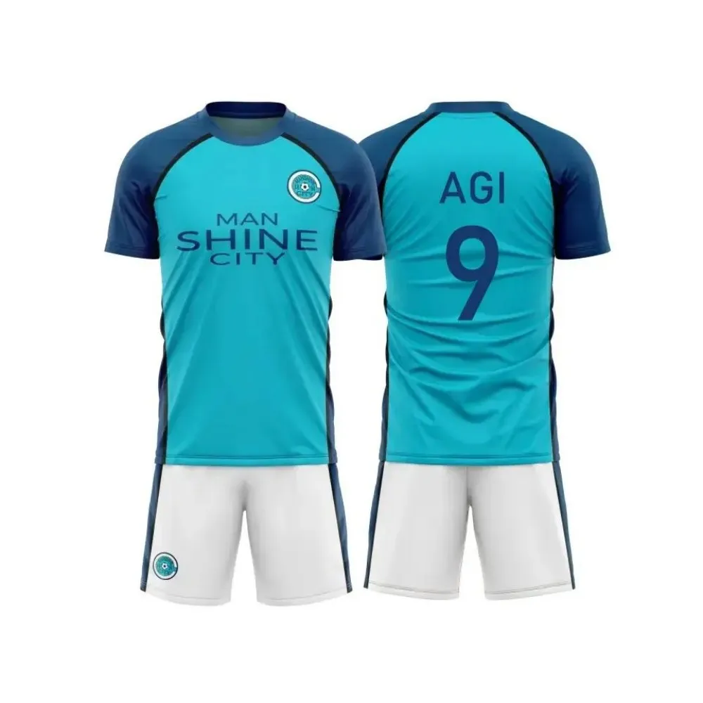 Summer Cartoon Anime Manshine City Nagi Printed Pattern Men's T-shirt Shorts Set Football Suit Fashion Outdoor Training Set