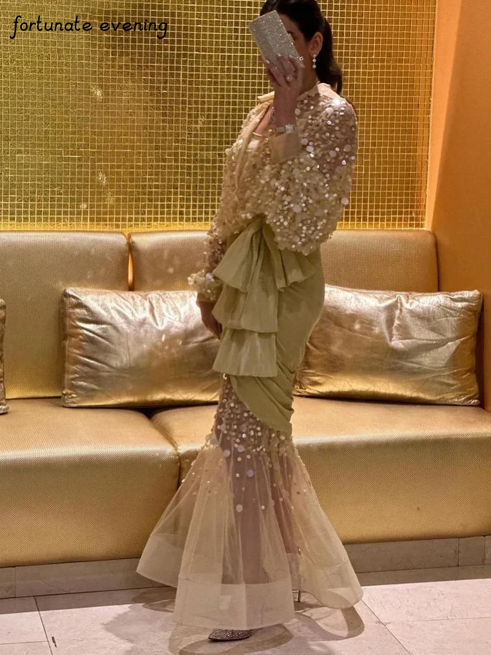 Robe de Soirée Élégante et Vintage en Forme de Sirène, Tenue de Bal à Paillettes et Nministériels d Pailmétrage, à la Mode, pour Occasions Formelles