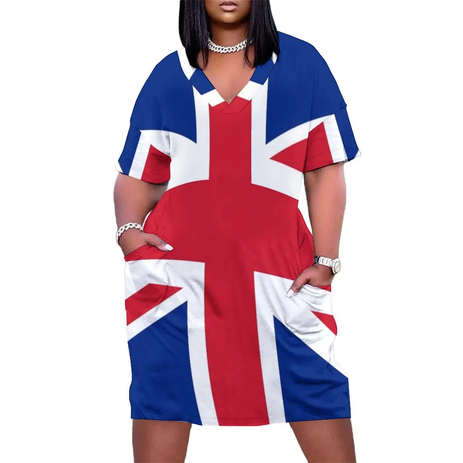 Union Jack 1960s Mini Skirt - Best of British Flag Loose Pocket Dress Bride dresses bandage dress Bridesmaid dress woman