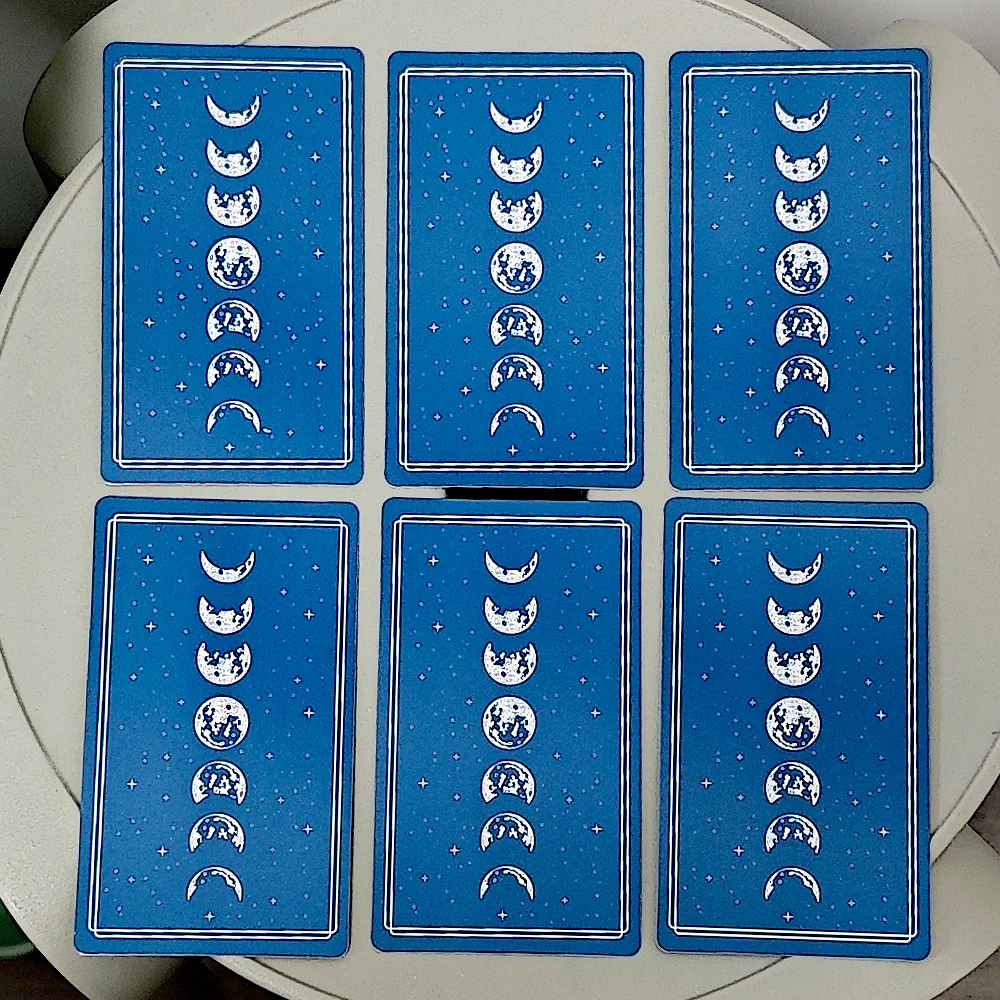 Mazzo di tarocchi celeste 10,3x6 cm: stile minimalista Line Art, mazzo da 78 carte basato su Rider Waite Smith (RWS).