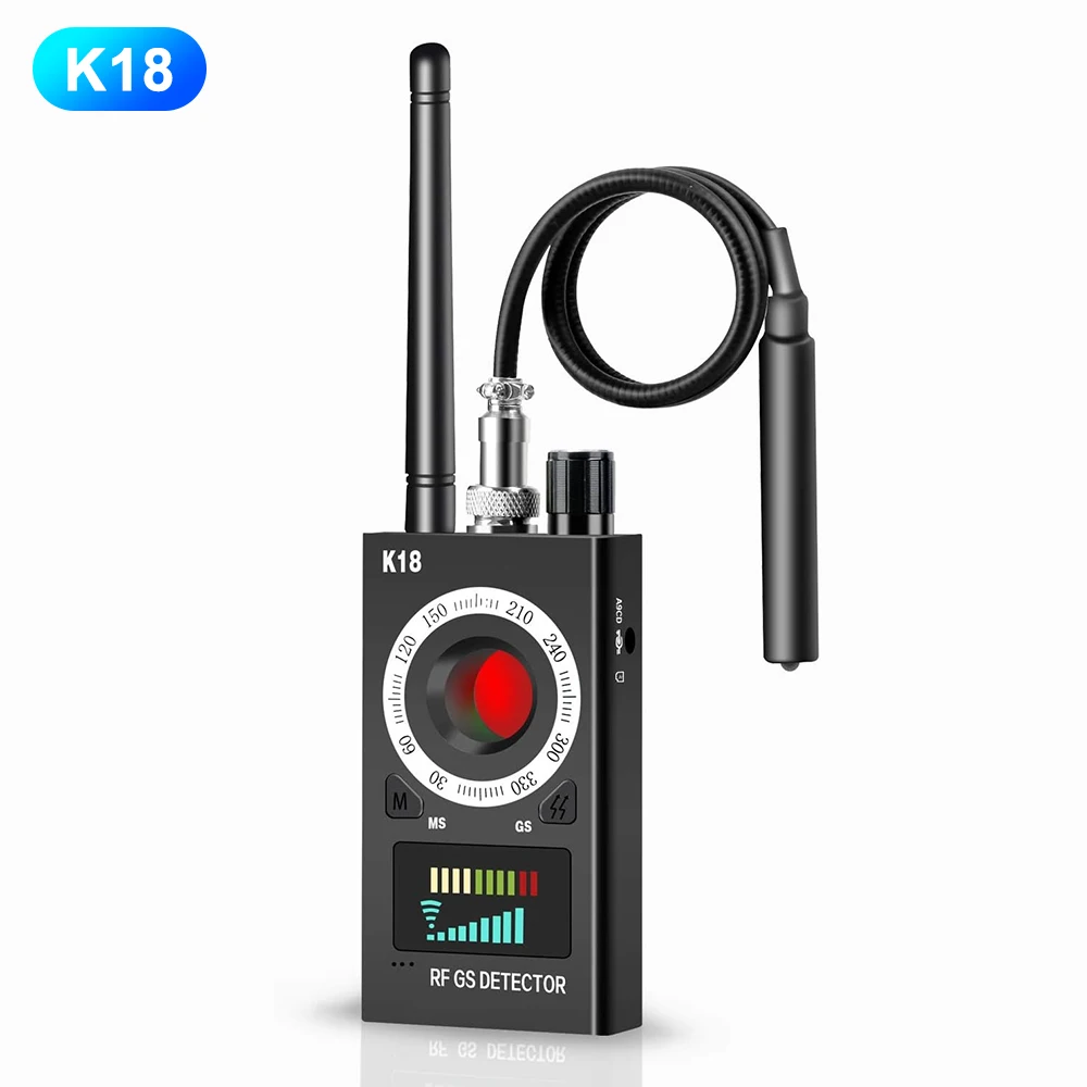 K18 Detector de cámara antirrobo, dispositivo buscador de interferencias, lente de señal GPS, rastreador de espía RF, detección de cámara