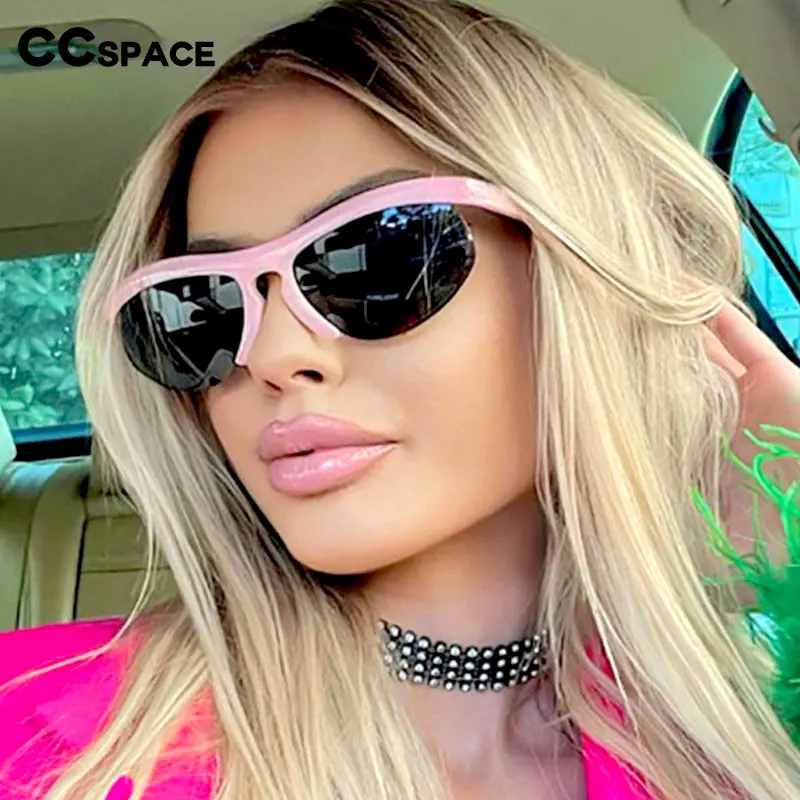 

55492 Brand Pink Sunglasses Women Retro Half Frame Sun Glasses for Luxury Vintage Rimless Shades Oculos Feminino De Sol