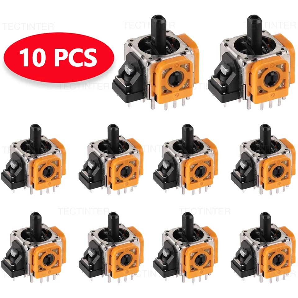 10PCS Joysticks Analógicos 3D para PS5/PS4/Nintendo Switch Pro, Kit de Repuesto para Reparación de Controles, Accesorios para Juegos