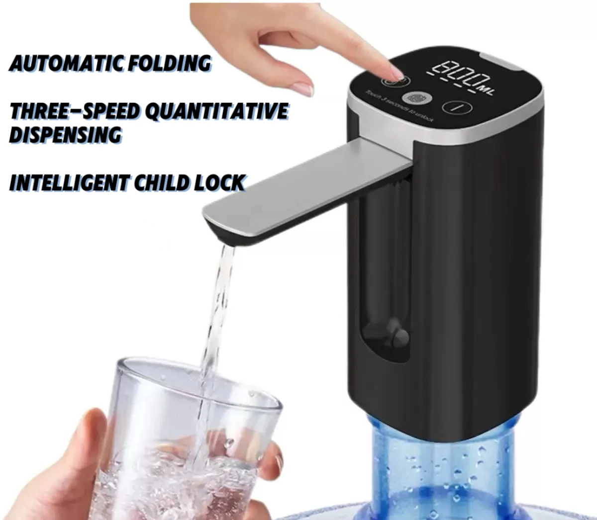 

Water Dispensers Foldable Water Bottle Pump Automatic Dispenser Pump Touch Control Portable Electric Water Dispenser for Home
