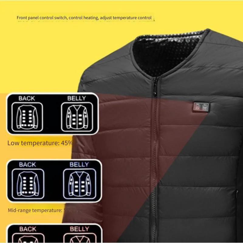 2025 شتاء جديد منطقة التحكم المزدوج 22 سترة قطن ذكية ساخنة سترة تسخين كهربائي للرجال #4