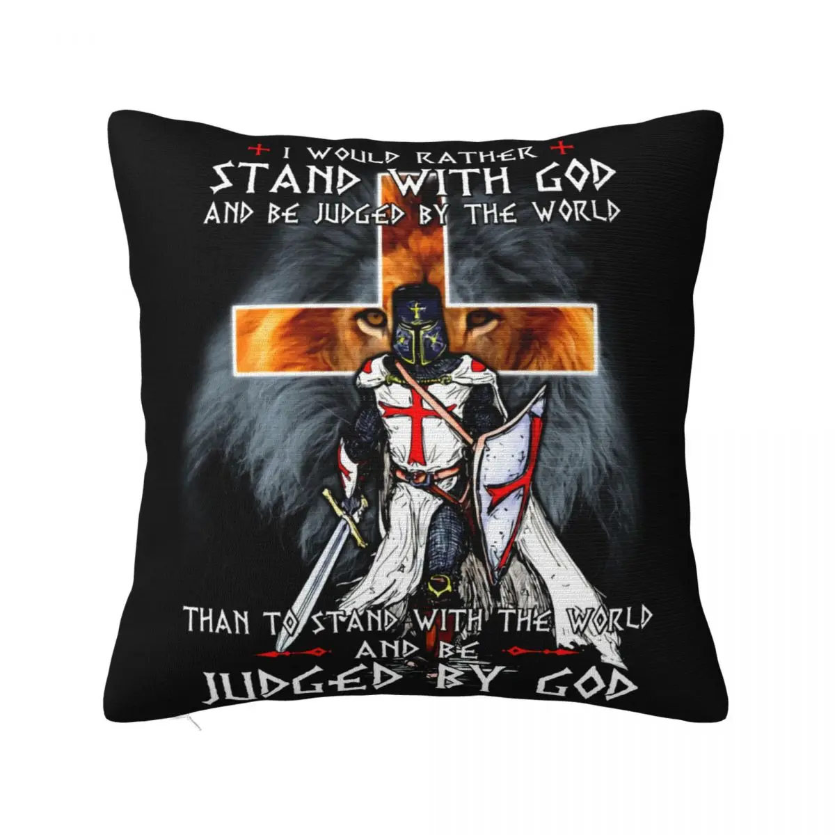 I Would Rather Stand With God And Be Judged By The World Knights Templar Version Atmungsaktives Pillow Case