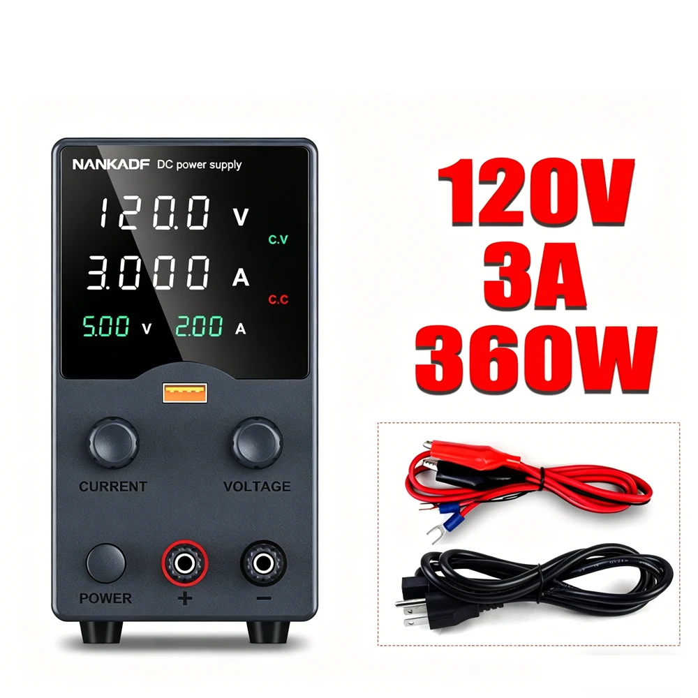 Instelbare DC-voeding 30V 5A 10A Schakelende laboratoriumvoeding Gestabiliseerde spanning Reparatie 60V 5A 120V 3A 160V 2A voeding
