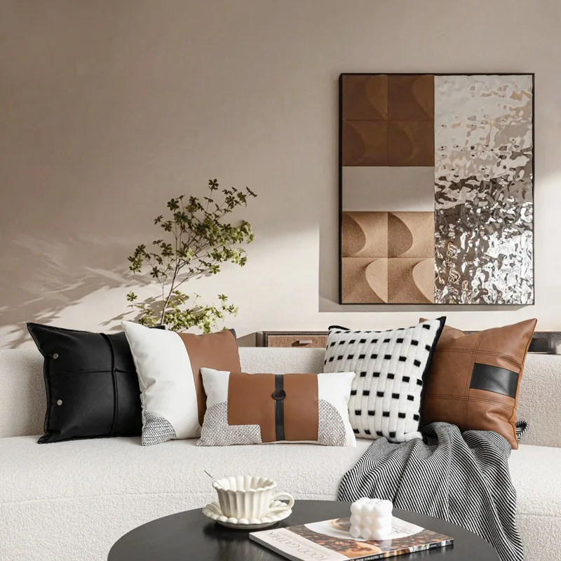 30x50/45x45 light luxury modern throw pillow case living room model pillowcase black white cushion cover for home decoration