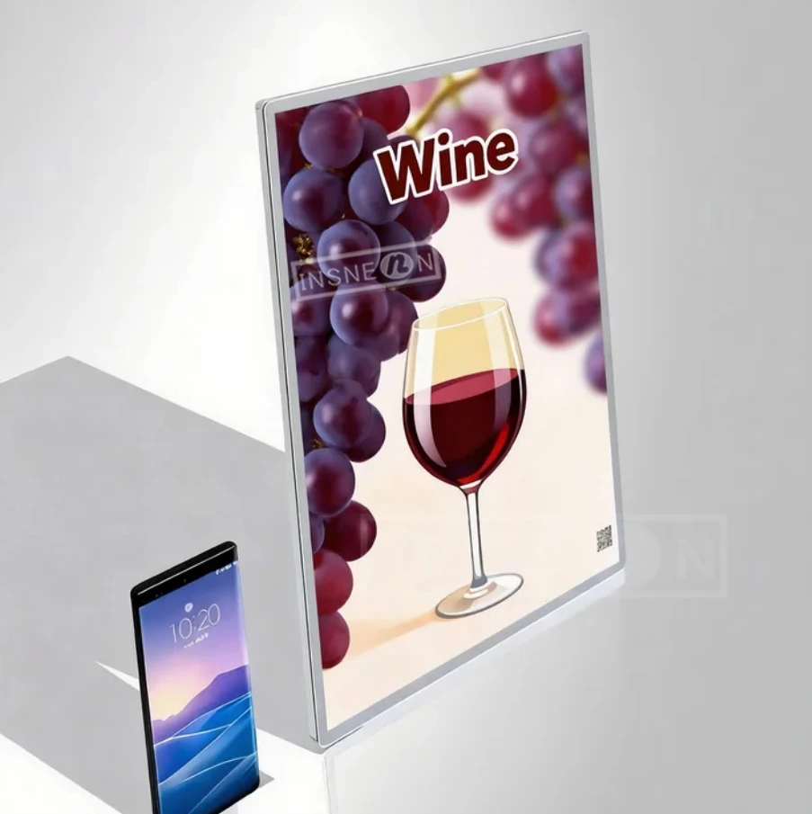 Custom Desktop Advertising Light Box Sign Restaurants Slim Menu Board Art Poster Led Lightbox Signage Cafe Delight Logo Indoor