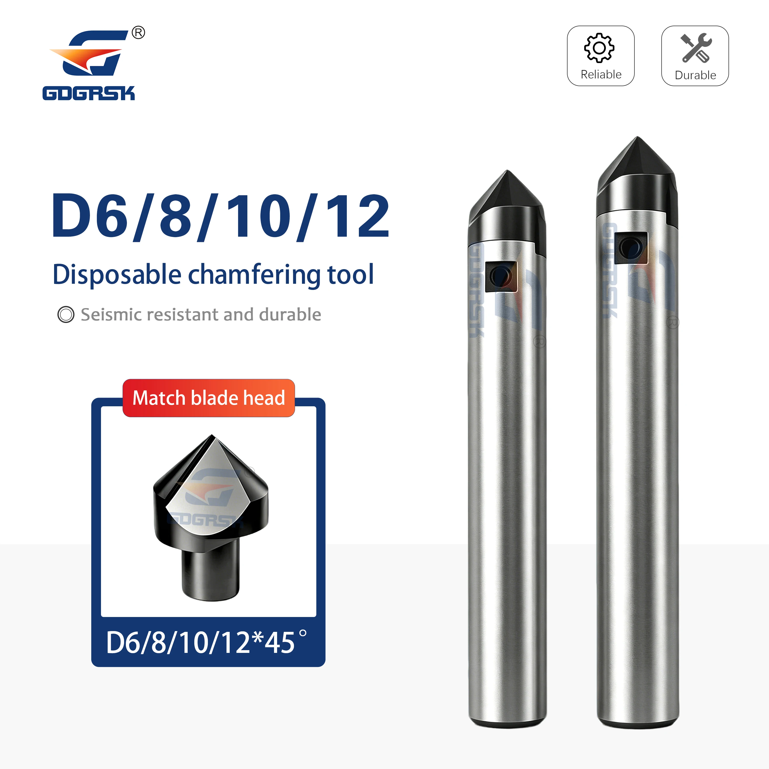 D6/8/10/12 Disposable Chamfering Tool Centering Chamfering Integrated For Steel Parts Stainless Steel Copper Aluminum Processing
