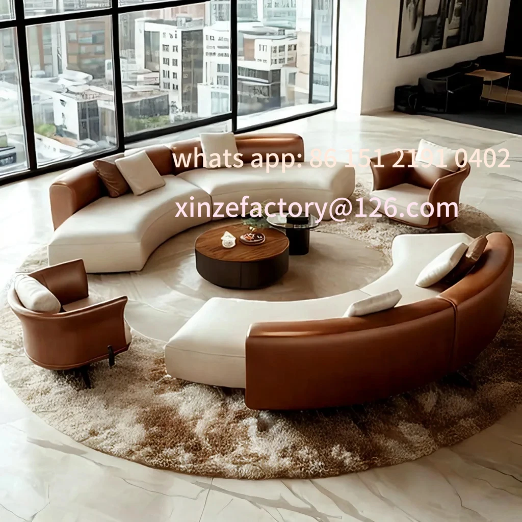 منطقة صالة مكتبية قابلة للتخصيص أريكة منحنية