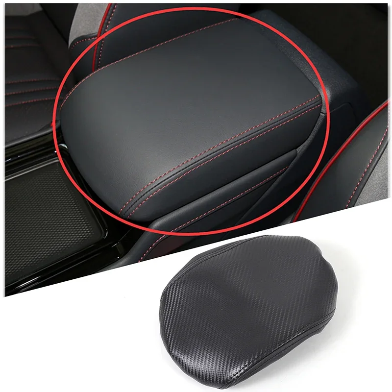 

cheya Leather Black Car Center Console Armrest Box Protective Cover for Volkswagen ID.4 CROZZ Interior Accessories