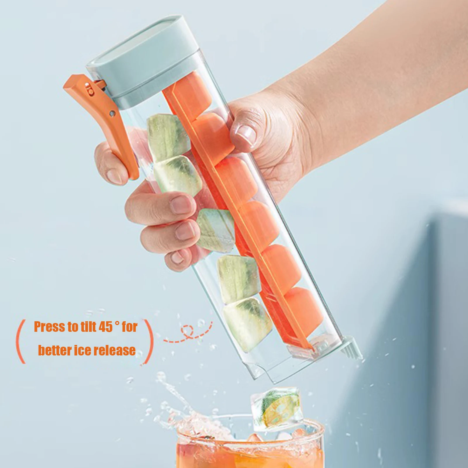 One Handed Pressing Ice Molds Convenient to Release Button Design Ice Lattice Molds Suitable for Ice Drink Juice