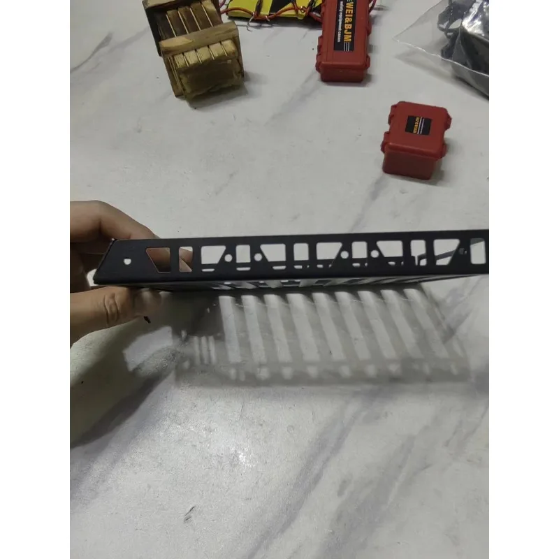 For MN128 1/12 Scale  RC Crawler Metal Roof Rack, Carbon Steel, Drill Mounting, Support LED Light Addition, Upgrade Accessory