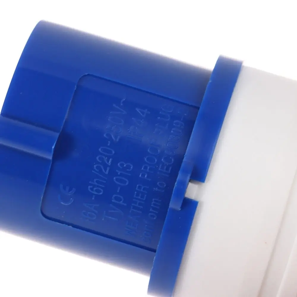 1Pcs 220V Industrial Waterproof Plug 3Pin 16A 2P+Earth Waterproof Plug IP44 Splash Proof PP Copper Contact