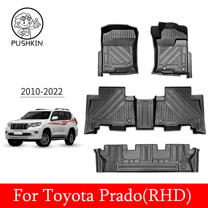 

Custom Fit For Toyota Prado LC150 2010-2022 Interior Accessories Car Floor Mat Waterproof TPE ECO Rubber Car Mat 7 Seat 5 Seats