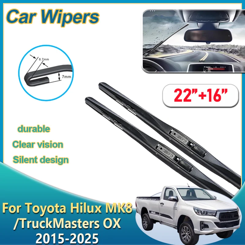 

Car Windscreen Wipers For Toyota Hilux Accessories TruckMasters OX AN110 AN120 AN130 2015-2025 Auto Windshield Wiper Blade Tools
