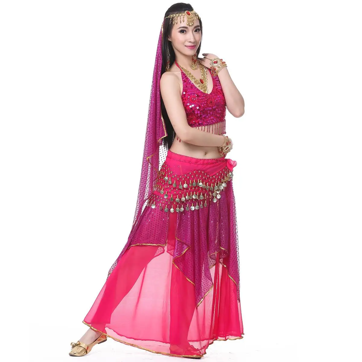jupe-de-danse-du-ventre-faite-a-la-main-pour-spectacle-avec-cinq-fleurs-en-relief-ensemble-de-5-pieces-ensemble-de-danse-carree-design-uni