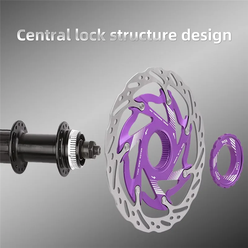 

B48B-140Mm Ротор гидравлического дискового тормоза с центральным замком, алюминиевый сплав, противоскользящий для шоссейных велосипедов, улучшенное рассеивание тепла