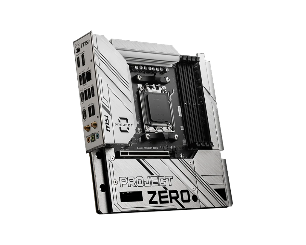 اللوحة الأم MSI B650 B650M PROJECT ZERO AM5 DDR4 256GB Wi-Fi 6E M.2 تدعم Ryzen 9 7900 8700G 7600 8600 9600 8400F mATX