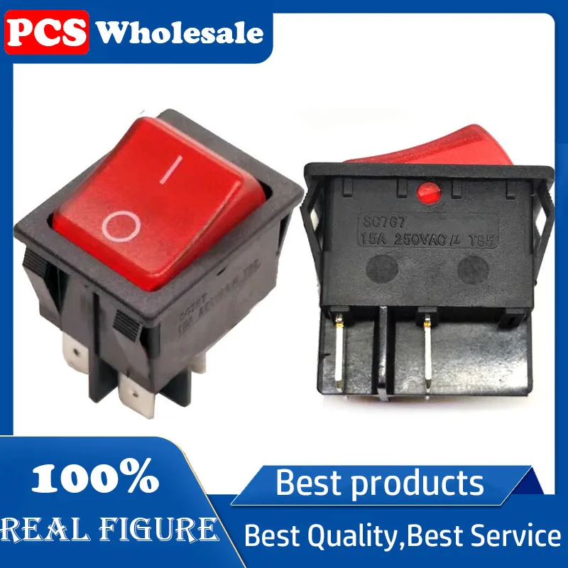 

SC767 15A250V T85 32*25mm rocker switch boat-shaped switch 4-pin two-position light switch KCD4-201