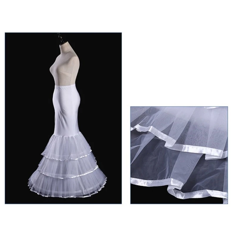 Adjustable Waist Skirt Support Long Underskirt for Cosplay Violent Lovely High Waist Petticoat for Wedding Photography