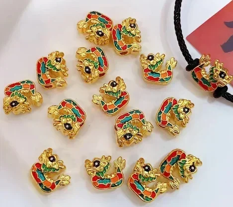 Eldorado Gold  100% real gold charms 24k pure gold dragon boat charms for diy handstring