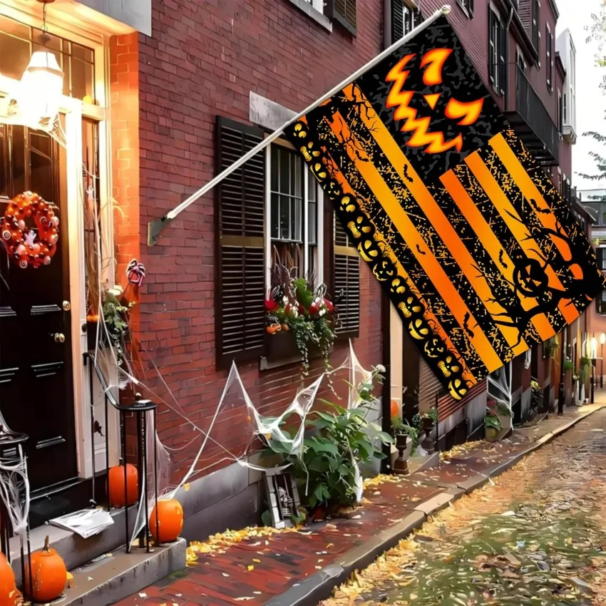 Halloween Flag 3 x 5 FT Double Sided Scary Pumpkin Outdoor Banner for House Yard Party Decor