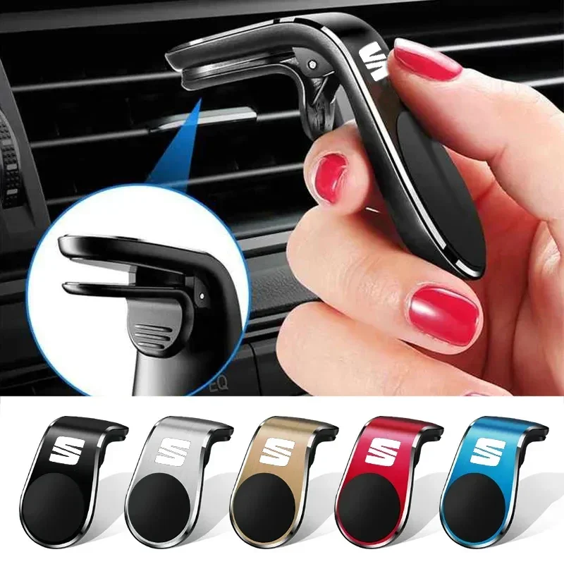 Car Magnetic L-Type Phone Holder Air Vent Clip Bracket For Seat FR Cupra Leon 2 Mk2 mk3 5f Ibiza 6J Altea Exeo Car Accessories