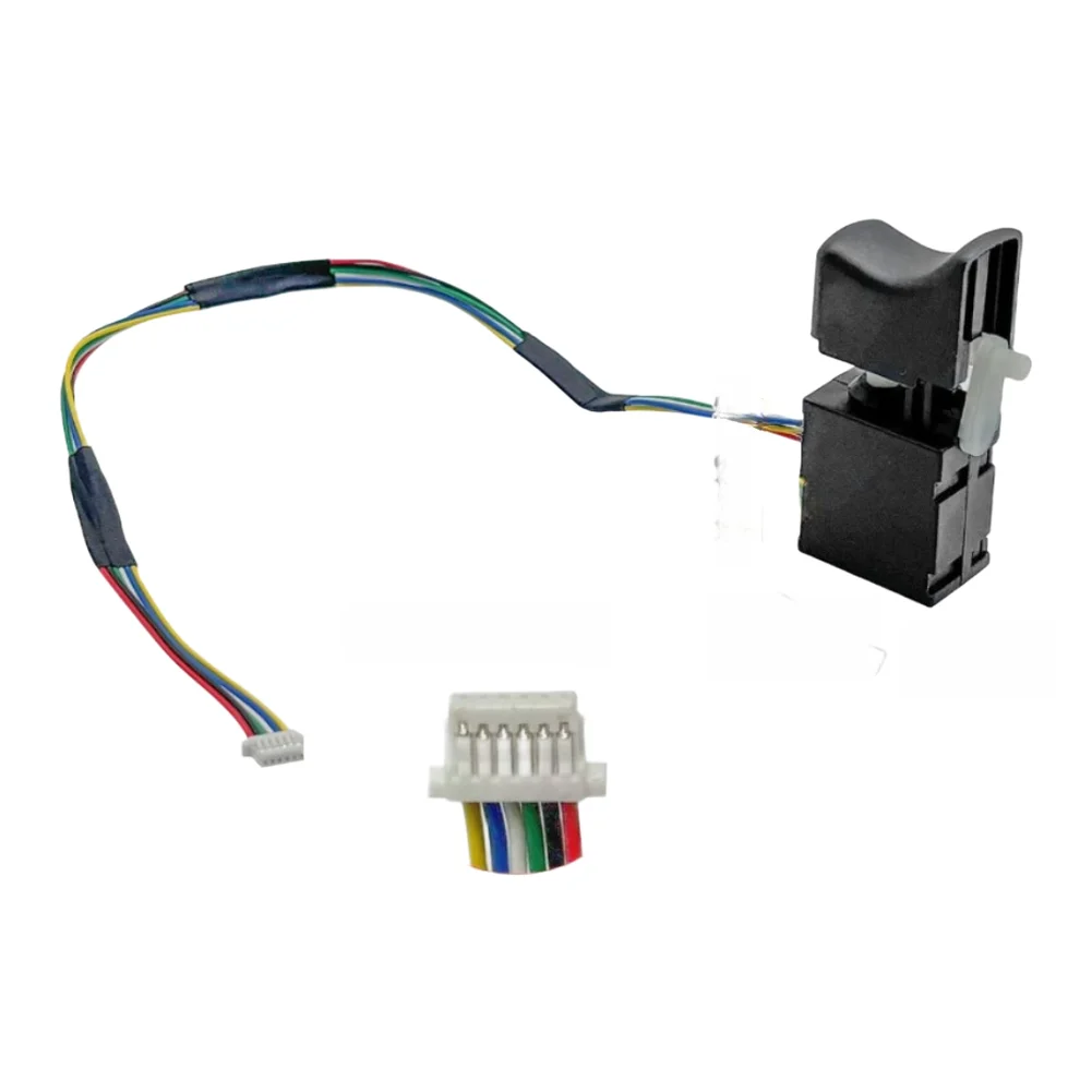 Brushless Lithium Hammer Switch 6 Pin 6 Wire for For velocity Control Adjustable Forward Reverse Operation Black