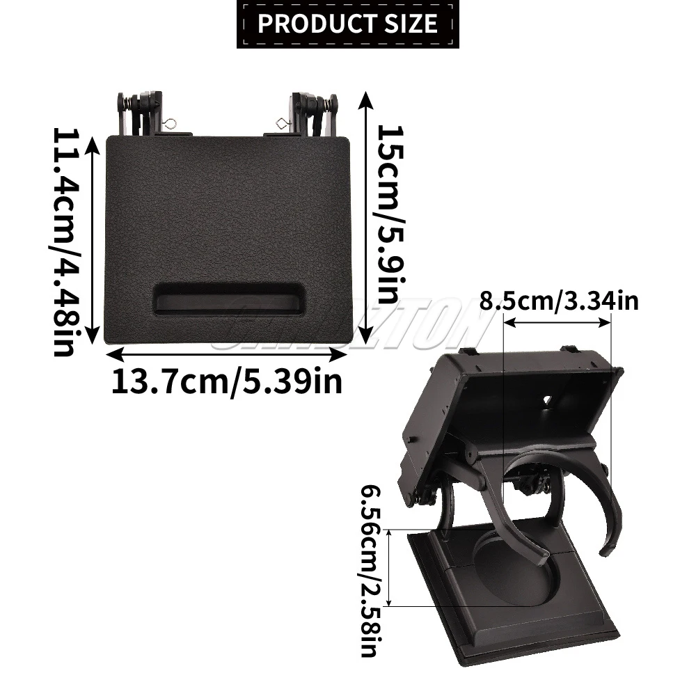 For VW Caddy Mk3 Touran Mk1 New Rear Center Console Fold Out Water Cup Holder Black ABS 1T0862533C 1T0862533C71N Car Accessories