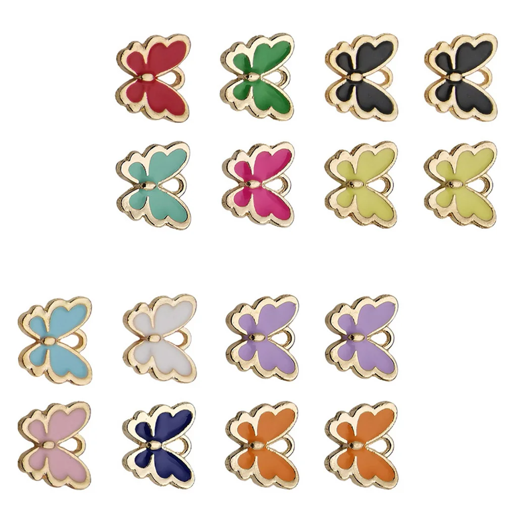

100pcs Alloy Butterflies Shape Pendant Charm Diy Jewelry Making Accessories Craft Findings For Bracelet Keychain Decor Metal