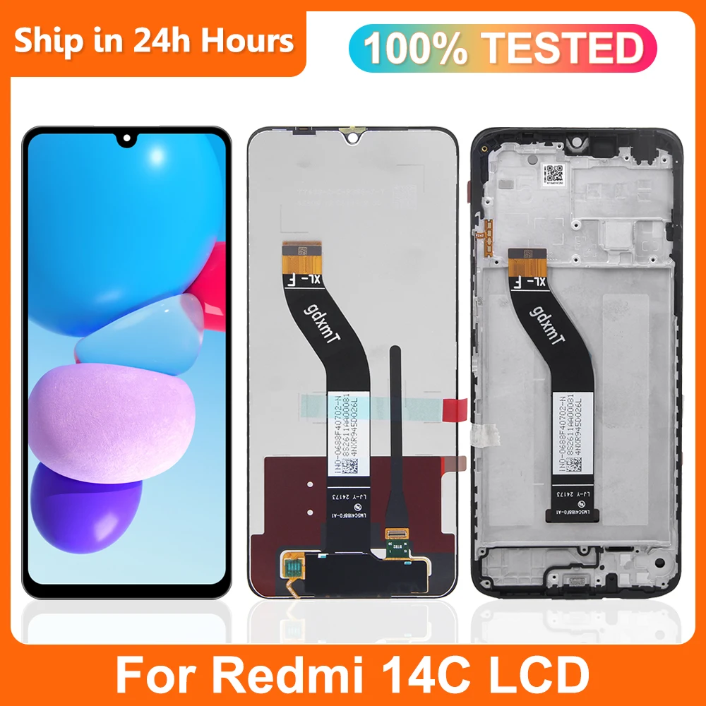 

100% протестированный ЖК-дисплей для XiaoMi RedMi 14C, сенсорный экран, дигитайзер в сборе для XiaoMi RedMi 14C, Замена ЖК-дисплея, ремонт.