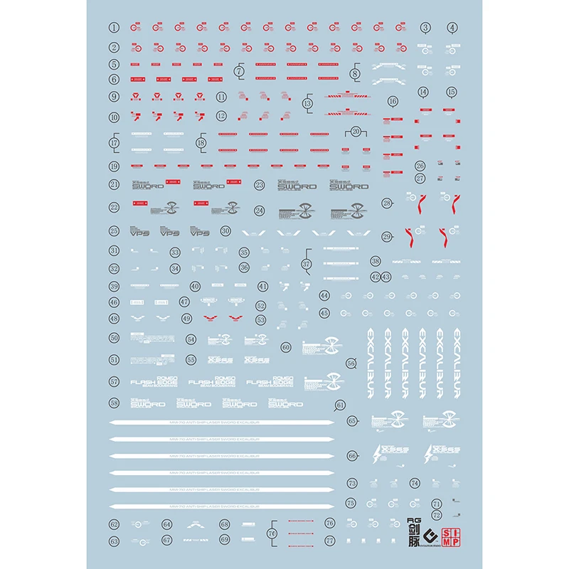 EVO air decal Model Slide Decals alat untuk 1/144 RG pisau impuls neon stiker mainan aksesoris