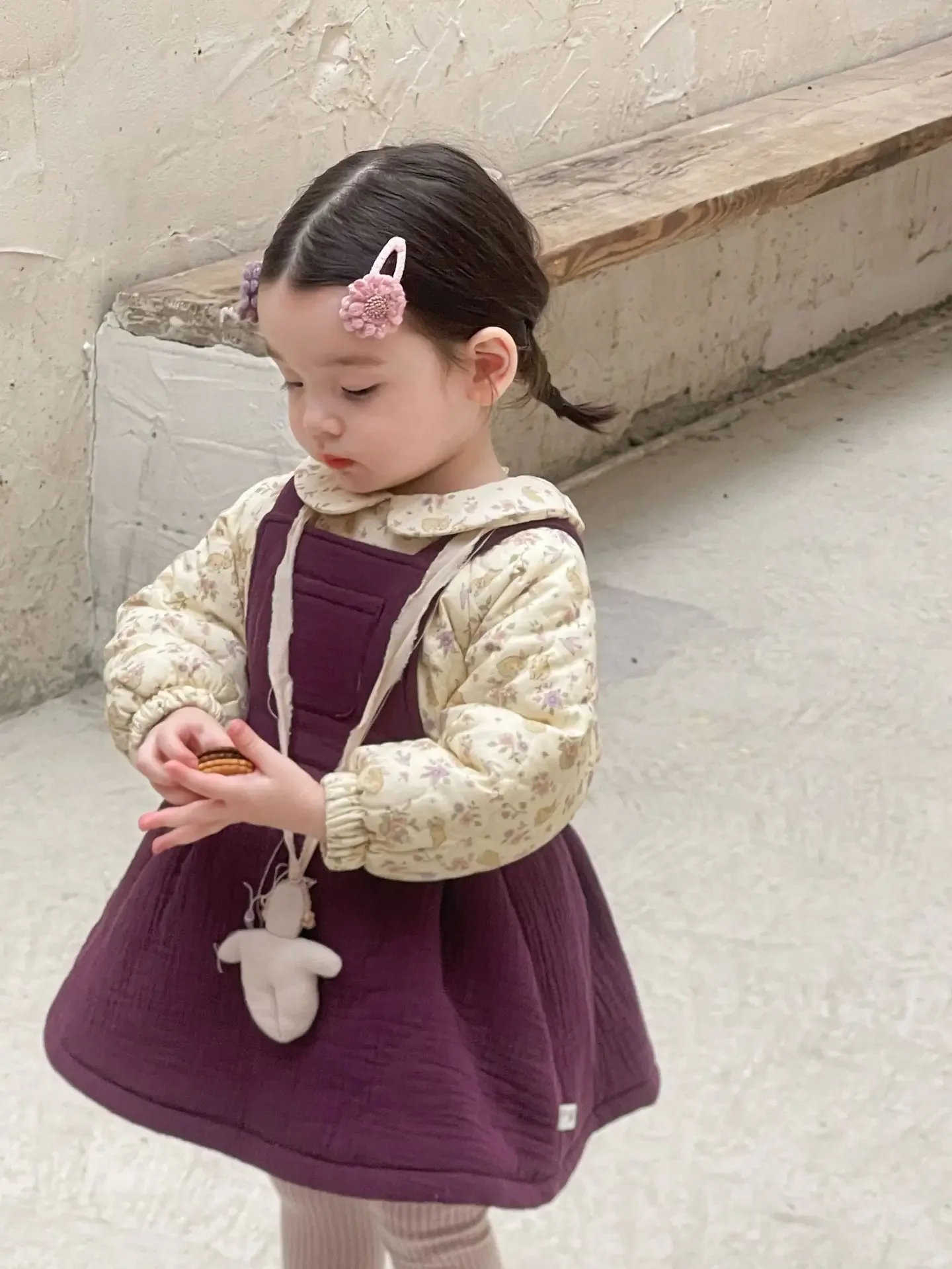 Girls Suits 2024 Autumn and Winter New Childrens Clothes Baby Girls Foreign Style Cotton Dress Straps Skirt Two-piece Set image 6