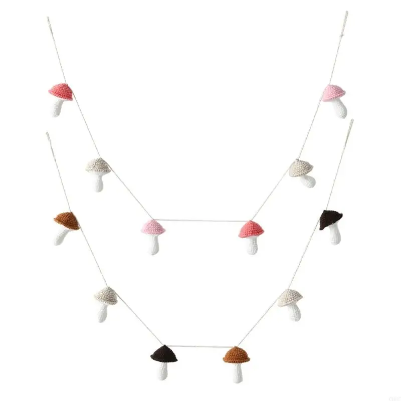 C63C 신생아 사진 소품 크로 셰 뜨개질 버섯 방 매달려 장식 장식 사진 촬영 소품 배경 보육 장식 샤워 선물